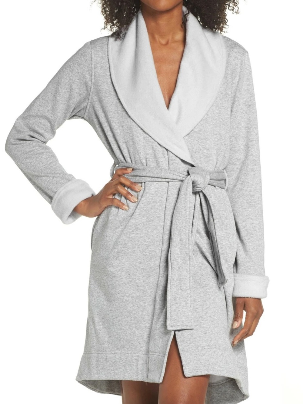 Ugg Blanche ll lux Cozy Shawl Collar Fleece Robe - Light Gray 1095613